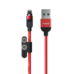 Μαγνητικός καλώδιο δεδομένων Yookie CB4, 3in1, Micro USB, Lightning, Type-C, 1.0m, Μαύρο