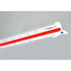 Graphoplex Kutch ME.370B Λευκός τριγωνικός χάρακας 30 CM