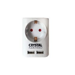 Crystal Audio Μονόπριζο + 2xUSB SUW-1 White