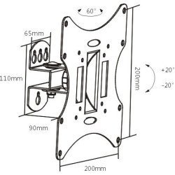 Brateck LCD-501A Βάση Τηλεόρασης Τοίχου έως 42" και 30kg
