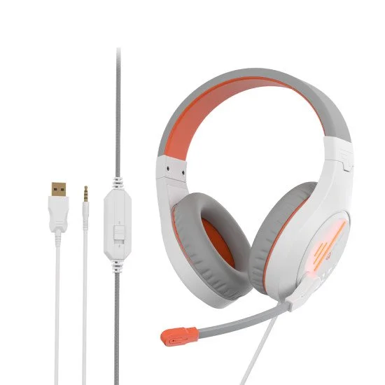 MT-HP021 Gaming Ακουστικά Άσπρο + Πορτοκαλί