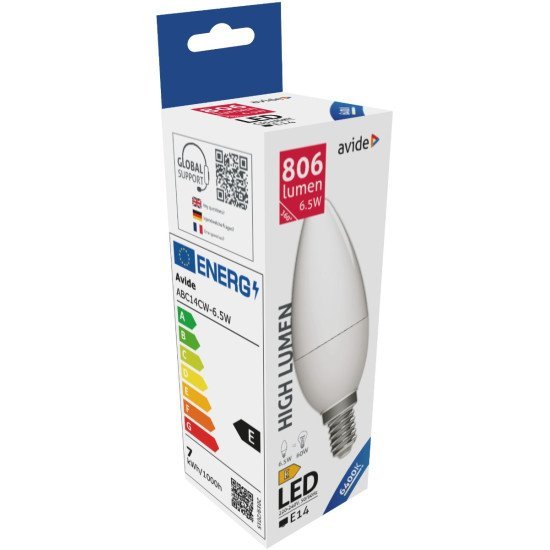 Avide led κερί 6.5w e14 ψυχρό 6400k υψηλής φωτεινότητας Avide led κερί 6.5w e14 ψυχρό 6400k υψηλής φωτεινότητας