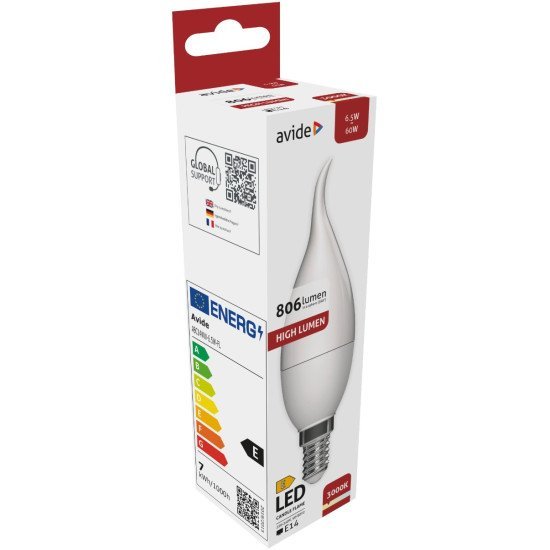 Avide led κερί φλόγα 6.5w e14 θερμό 3000k υψηλής φωτεινότητας Avide led κερί φλόγα 6.5w e14 θερμό 3000k υψηλής φωτεινότητας