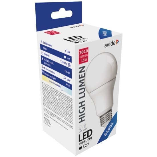 Avide led κοινή a70 16w e27 ψυχρό 6400k υψηλής φωτεινότητας