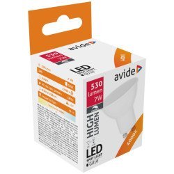 Avide led σπότ πλαστικό 7w gu10 λευκό 4000k ντιμαριζόμενο