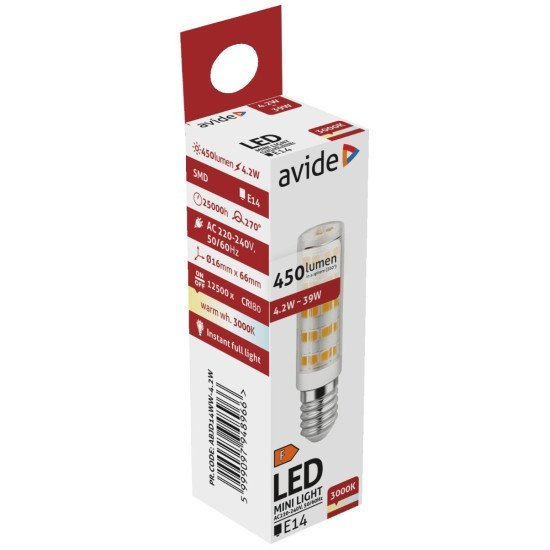 Avide Led 4.2W Jd E14 220° Ww 3000K Avide Led 4.2W Jd E14 220° Ww 3000K