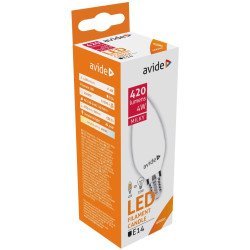 Avide led filament γαλακτερό κερί 4w e14 360° λευκό 4000k