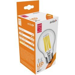 Avide LED Filament 12W E27 A65 360° Λευκό 4000K Υψηλής Φωτεινότητας