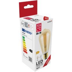 Avide led filament st57 7w e27 360° θερμό 2500k ντιμαριζόμενο/κεχριμπάρι