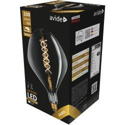 Avide led jumbo filament akashi 160x270mm smoky 8w e27 2400k ντίμ