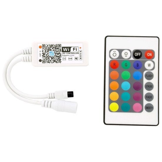 Avide led strip 12v 100w rgb+w ir remote and wifi controller