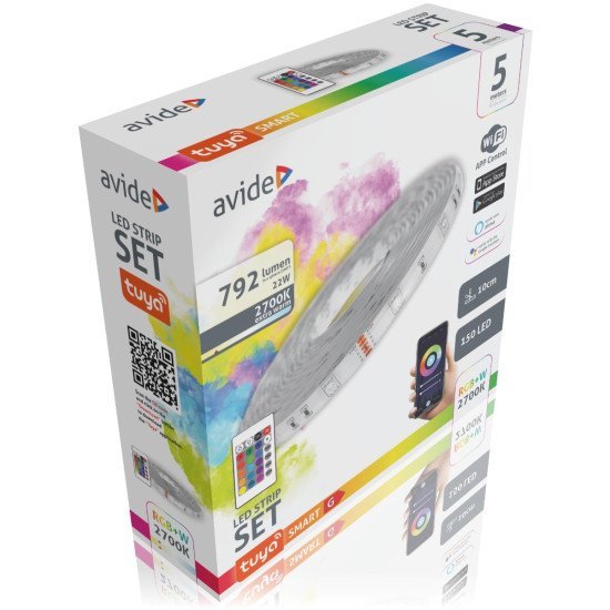 Avide led ταινία blister 12v 22w smd5050 30led rgb+2700k ip65 5.0μ wifi tuya + ir Avide led ταινία blister 12v 22w smd5050 30led rgb+2700k ip65 5.0μ wifi tuya + ir