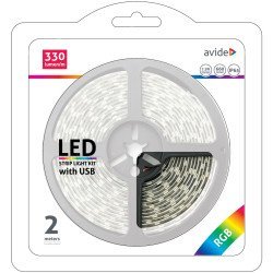 Avide led ταινία blister 5v 7.2w smd5050 30led rgb ip65 2.0μ Avide led ταινία blister 5v 7.2w smd5050 30led rgb ip65 2.0μ