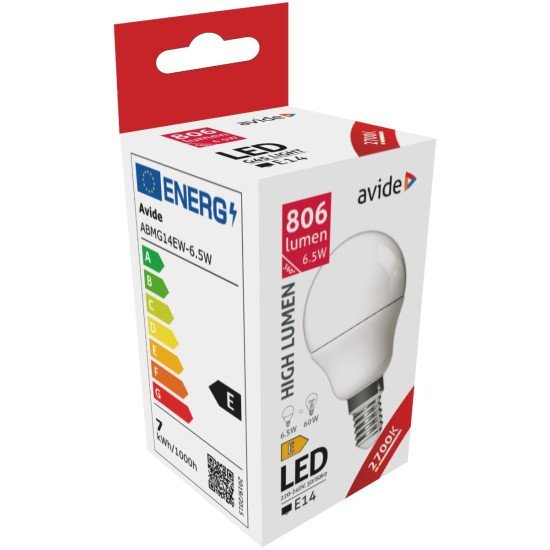 Avide led σφαιρική g45 6.5w e14 θερμό 2700k υψηλής φωτεινότητας Avide led σφαιρική g45 6.5w e14 θερμό 2700k υψηλής φωτεινότητας
