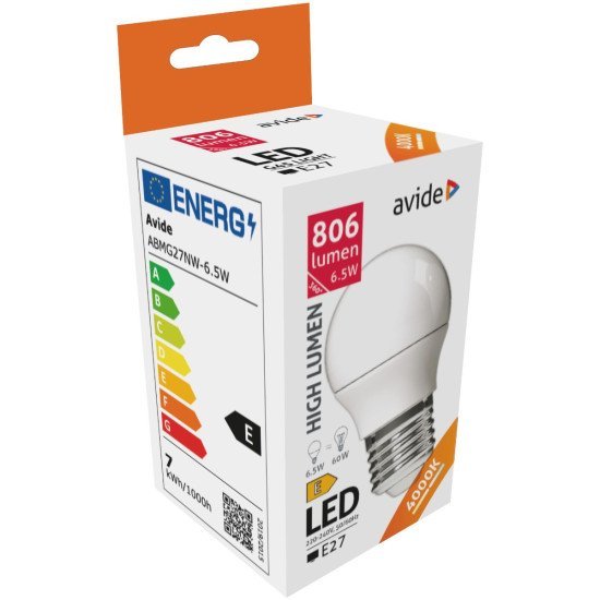 Avide led σφαιρική g45 6.5w e27 λευκό 4000k υψηλής φωτεινότητας Avide led σφαιρική g45 6.5w e27 λευκό 4000k υψηλής φωτεινότητας