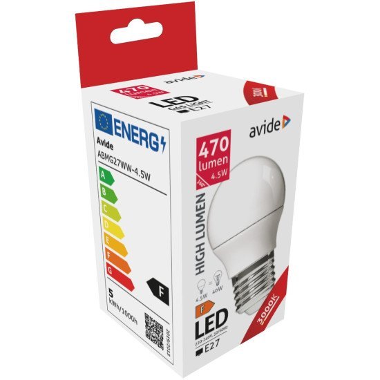 Avide Led Σφαιρική G45 4.5W E27 Θερμό 3000K Avide Led Σφαιρική G45 4.5W E27 Θερμό 3000K