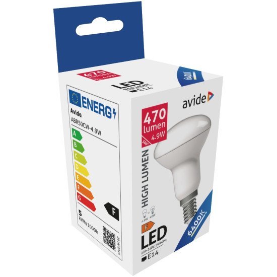 Avide led r50 4.9w e14 ψυχρό 6400k Avide led r50 4.9w e14 ψυχρό 6400k
