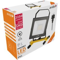 Avide led προβολέας slim smd 30w με βάση 1.5μ λευκό 4000k