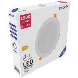 Avide led φωτιστικό οροφής χωνευτό στρογγυλό πλαστικό 18w ψυχρό 6400k