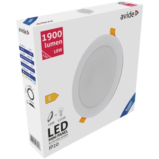 Avide led φωτιστικό οροφής χωνευτό στρογγυλό πλαστικό 18w ψυχρό 6400k Avide led φωτιστικό οροφής χωνευτό στρογγυλό πλαστικό 18w ψυχρό 6400k