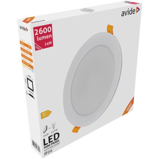 Avide Led Φωτιστικό Οροφής Χωνευτό Στρογγυλό Πλαστικό 24W Λευκό 4000K Avide Led Φωτιστικό Οροφής Χωνευτό Στρογγυλό Πλαστικό 24W Λευκό 4000K