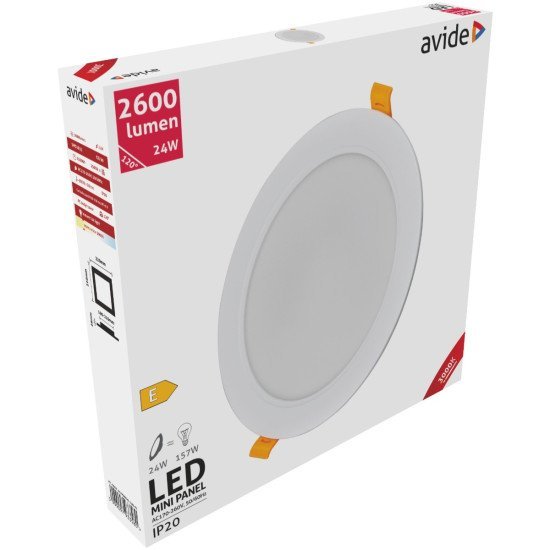 Avide Led Φωτιστικό Οροφής Χωνευτό Στρογγυλό Πλαστικό 24W Θερμό 3000K Avide Led Φωτιστικό Οροφής Χωνευτό Στρογγυλό Πλαστικό 24W Θερμό 3000K