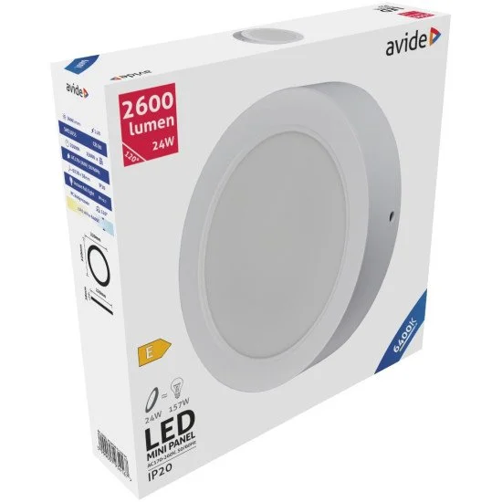 Avide Led Φωτιστικό Οροφής Χωνευτό Στρογγυλό Πλαστικό 24W Ψυχρό 6400K Avide Led Φωτιστικό Οροφής Χωνευτό Στρογγυλό Πλαστικό 24W Ψυχρό 6400K