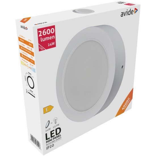 Avide Led Φωτιστικό Οροφής Χωνευτό Στρογγυλό Πλαστικό 24W Λευκό 4000K Avide Led Φωτιστικό Οροφής Χωνευτό Στρογγυλό Πλαστικό 24W Λευκό 4000K