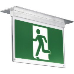 Avide Exit Light Alu Recessed With Horizontal Sign Ip20