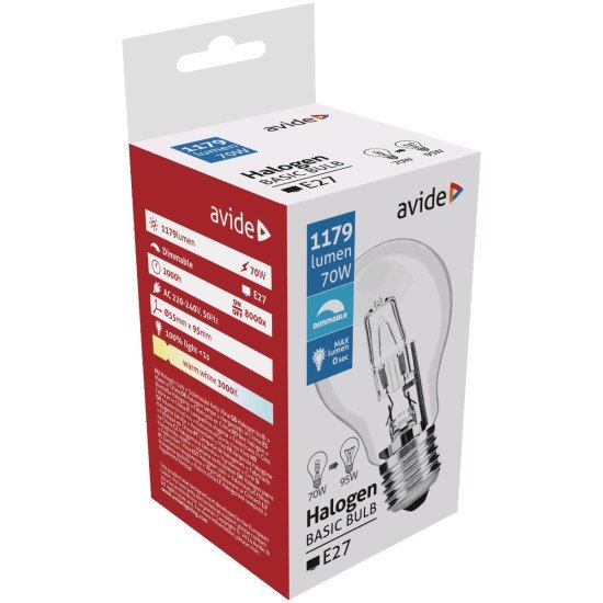 Avide αλογόνου 70w e27 Avide αλογόνου 70w e27