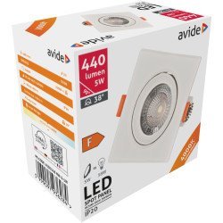 Avide led χωνευτό σπότ 38° τετράγωνο 5w λευκό 4000k Avide led χωνευτό σπότ 38° τετράγωνο 5w λευκό 4000k