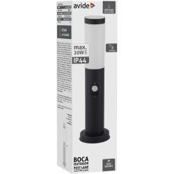 Avide Εξωτερικό Φωτιστικό Κήπου Boca 1Xe27 450Mm Ip44 Μαύρο Φωτοκύτταρο