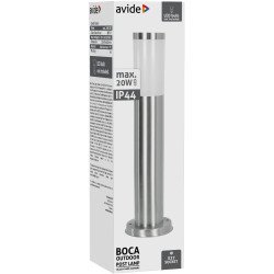 Avide Εξωτερικό Φωτιστικό Κήπου Boca 1Xe27 450Mm Ip44 Σατέν Νίκελ