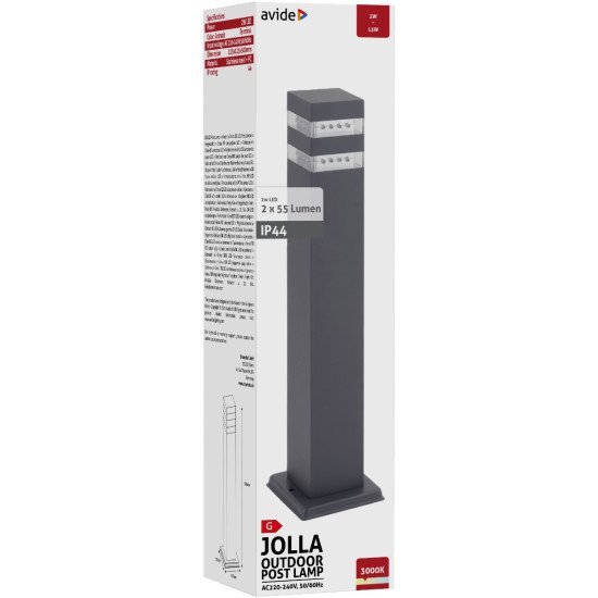 Avide Outdoor Post Lamp Jolla Led 2W Ww 500Mm Ip44 Antracit Avide Outdoor Post Lamp Jolla Led 2W Ww 500Mm Ip44 Antracit