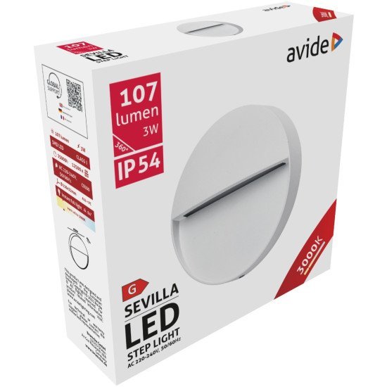 Avide εξωτερικό φώς σκάλας sevilla led 3w θερμό 3000k ip54 11cm Avide εξωτερικό φώς σκάλας sevilla led 3w θερμό 3000k ip54 11cm