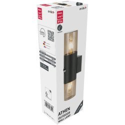 Avide εξωτερικό φωτιστικό τοίχου athen 2xe27 φωτοκύτταρο ip54