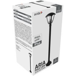 Avide Εξωτερικό Φωτιστικό Κολώνα Aria 100Cm 1Xe27 Ip44 Μαύρο