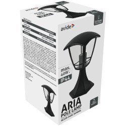 Avide Εξωτερικό Φωτιστικό Κολώνα Aria 29Cm 1Xe27 Ip44 Μάυρο