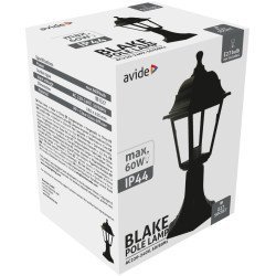 Avide Εξωτερικό Φωτιστικό Κολώνα Blake 1Xe27 41.5Cm Ip44 Μαύρο