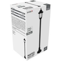Avide Εξωτερικό Φωτιστικό Κολώνα Mateo-Xl 122Cm 1Xe27 Ip44 Μαύρο