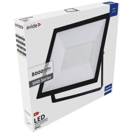 Avide Value Led Προβολέας Slim Smd 100W Ψυχρό 6400K Avide Value Led Προβολέας Slim Smd 100W Ψυχρό 6400K