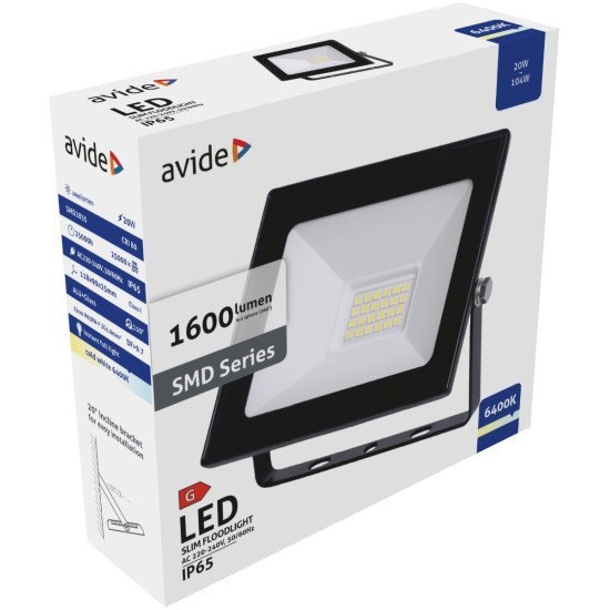 Avide Value Led Προβολέας Slim Smd 20W Ψυχρό 6400K Avide Value Led Προβολέας Slim Smd 20W Ψυχρό 6400K