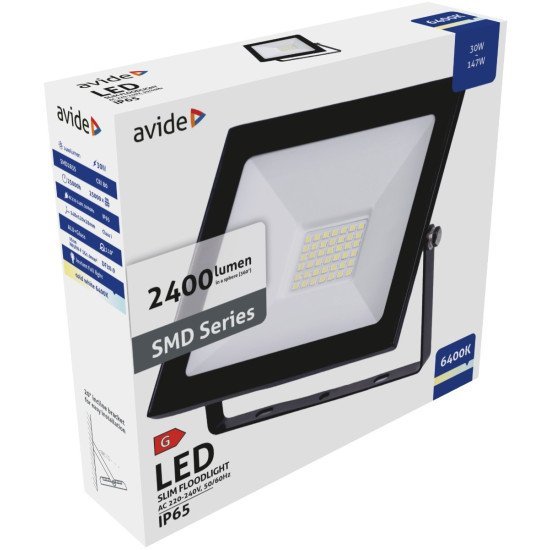 Avide Value Led Προβολέας Slim Smd 30W Ψυχρό 6400K Avide Value Led Προβολέας Slim Smd 30W Ψυχρό 6400K