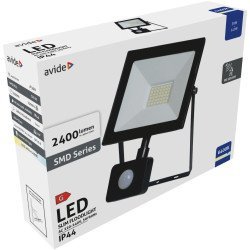 Avide Value Led Προβολέας Slim Smd  30W Ψυχρό 6400K Φωτοκύτταρο