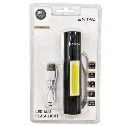 Entac φακός επαναφορτιζόμενος 3w 1200mah (powerbank)