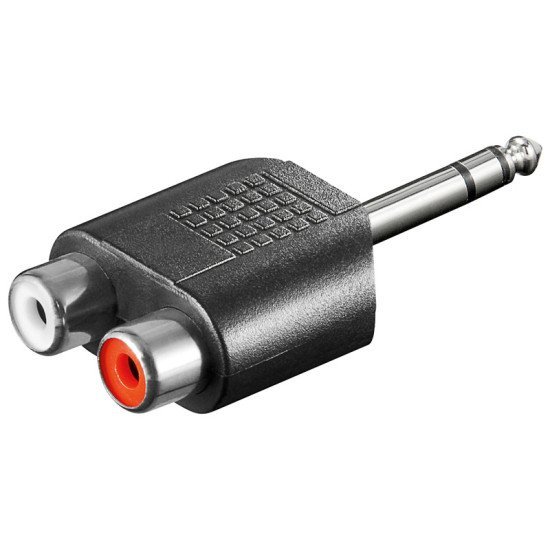 Adaptor stereo 6.35mm σε 2 rca θηλ.