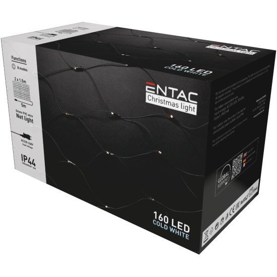 Entac χριστουγεννιάτικα ip44 net 160 led 2μ x 1,5μ ψυχρό Entac χριστουγεννιάτικα ip44 net 160 led 2μ x 1,5μ ψυχρό