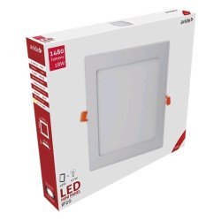 Avide led φωτιστικό οροφής χωνευτό τετράγωνο αλουμίνιο 18w θερμό 3000k