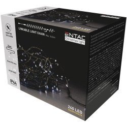 Entac Χριστουγεννιάτικα λαμπάκια Επέκταση IP44 240 LED Θερμό 24μ (Χωρίς Τροφοδοτικό)