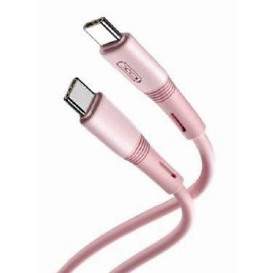 Xo Nb-Q226B 60W Silicone Two-Color Type-C To Type-C Data Cable Pink Xo Nb-Q226B 60W Silicone Two-Color Type-C To Type-C Data Cable Pink